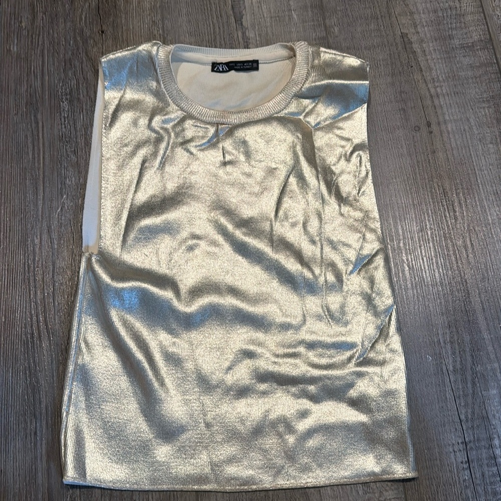 Gold Zara Shirt. Size S